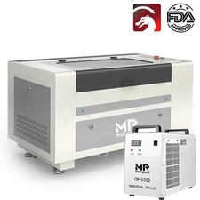 Monport 60W 16x24 CO2 Laser Engraver Cutting Machine with CW-5000 Water Chiller