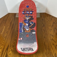 Vintage 1987 Valterra “Alley Cat” “I Shred” Red Plastic Skateboard USA Trucks?