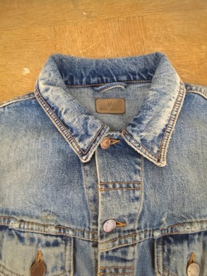 NUDIE JEANS Billy Men Jacket Sz S Shimmering Indigo Distressed