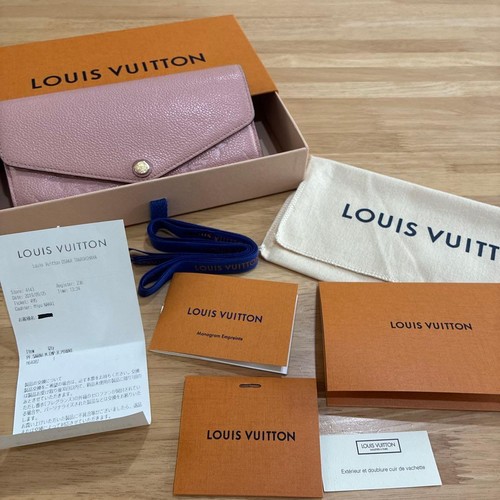 Louis Vuitton Saleya Pink Leather Women's Wallet Excellent From Japan