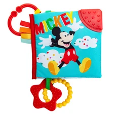 Mickey Mouse Soft Teether Book for Babies with Crinkle Squeak and Mirror