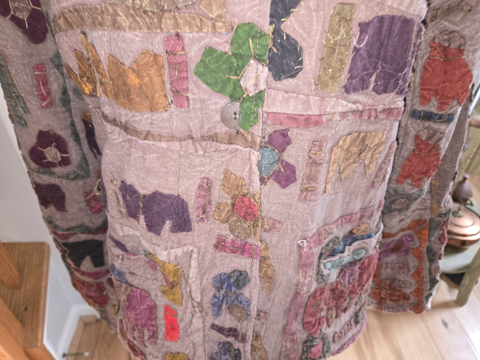 Vtg. Sacred Threads Boho Patchwork Button Up Wome… - image 6