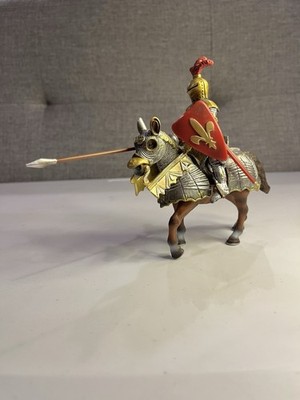 Red Schleich Jouster Knight With Horse And Jousting Pole
