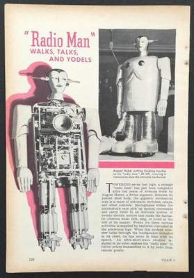  Radio Man Walks, Talks, and Yodels  Swiss Robot 1939 pictorial August Huber