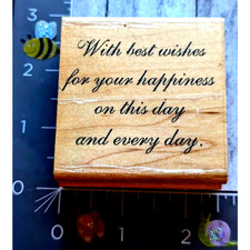 Stampa Tampa Best Wishes Happiness Everyday 1993 Rubber Stamp Wood G45