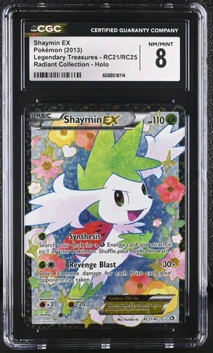 CGC 8 Shaymin EX Legendary Treasures RC21/RC25 Radiant Collection Holo Pokemon