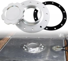 Billet Aluminum Easy Fill Fuel Cell Gas Cap，Embedded 5.3″, Silver 