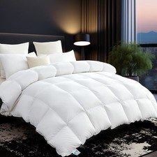 Goose Down Fiber Comforter Queen Size, 850 Fill Power Hotel Style Bedding Co...