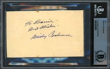 Mickey Cochrane Auto 3x5 Government Postcard Tigers To Barrie (Trimmed) Beckett
