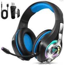 Wireless Gaming Headset RGB Bluetooth USB Mic For PC PS4,PS5,Xbox Noise
