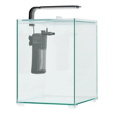 Fish Tank Aquarium, 5 Gallon Square Ultra-Clear Glass Starter Smart Tank Adjust