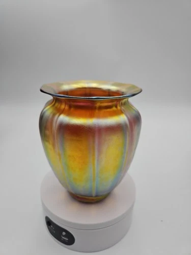 Vintage Steuben Gold Aurene Vase 5"