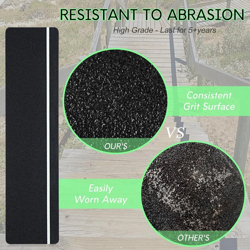 Escadas externas antiderrapantes S&X pacote com 25 6 x 24 com listras brilhantes no escuro  - Imagem 2 de 4