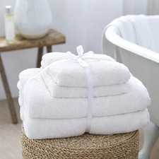 The White Company Pure Cotton Towel Bale x4 Hand Towel x2 Bath Sheet x2 White