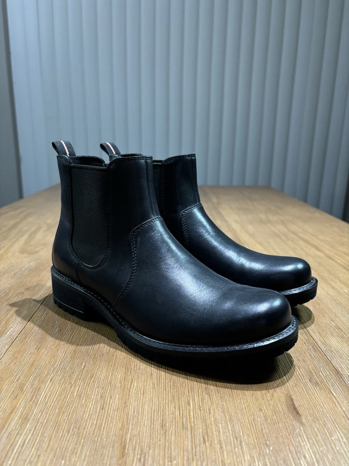 ECCO Women's Elaina Ii Chelsea Boot Leather Ankle Pull-on Round Toe Black Size 8 - Image 3 of 4