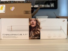 T3 Singlepass Curl X 1.25 Ceramic Extra Long Barrel Curling Iron White Bnib