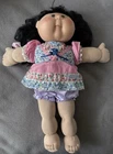 Cabbage Patch Kids Baby Doll Black Hair Floral Outfit Cloth
