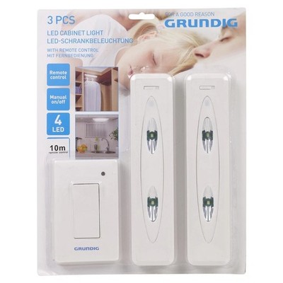Kompakte & bequeme Beleuchtung 3er-Pack kabellose LED-Leuchten mit Fernbedienung