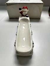 Vintage JSNY Fine Ceramic Santa and Friends Cracker & Candy cradle #4955