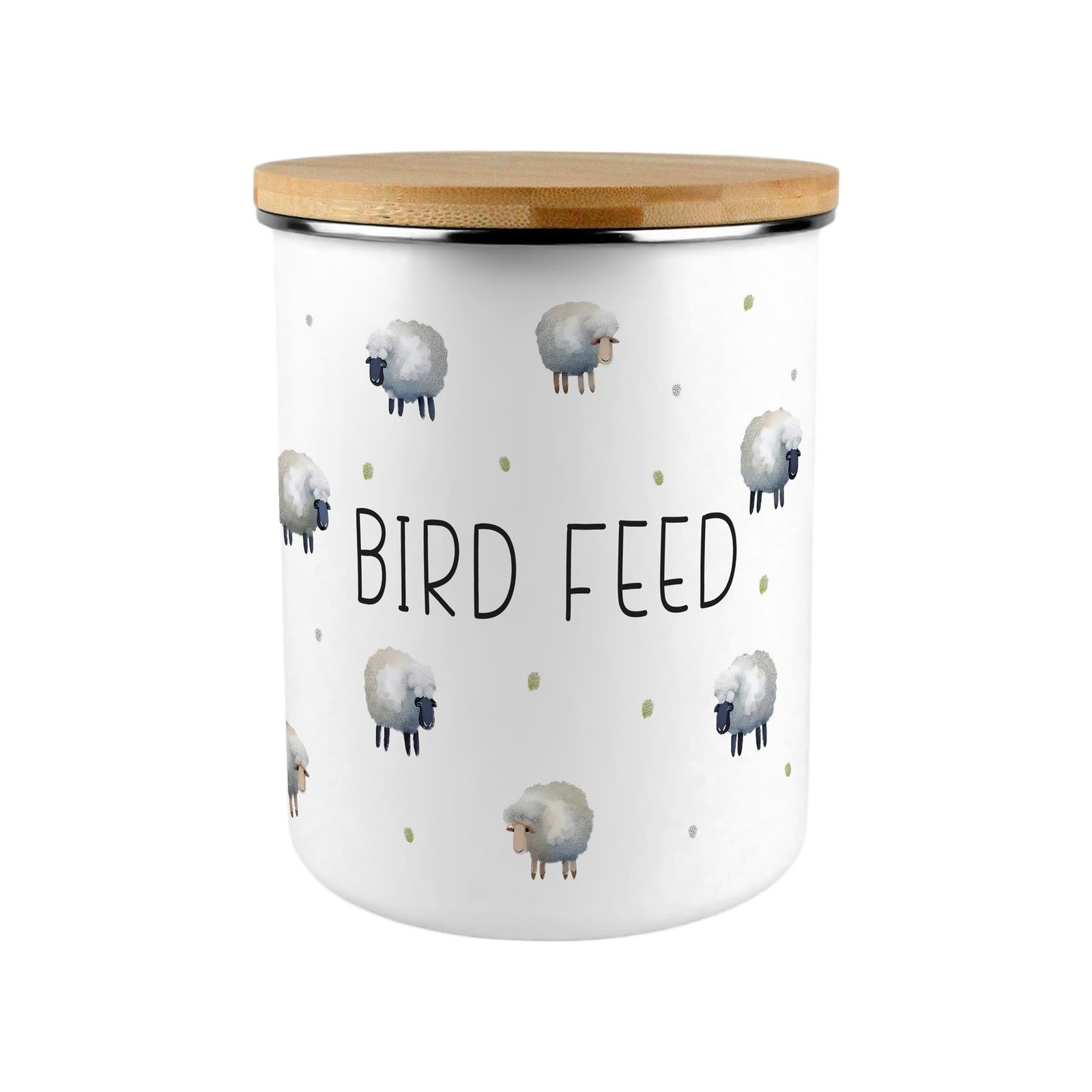 Spring Sheep Bird Feed Storage Canister - Gift For Nature Lovers