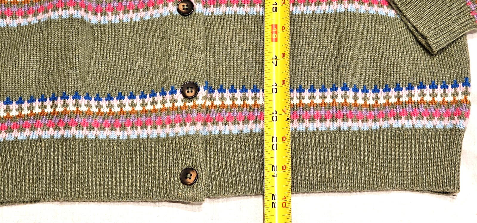 Boden Fair Isle Edie Cardigan Green Diamond NWT New M image 10