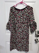 H&M Floral dress Sz 6 US / EUR 36 – Black Multicolor lined – Excellent Condition