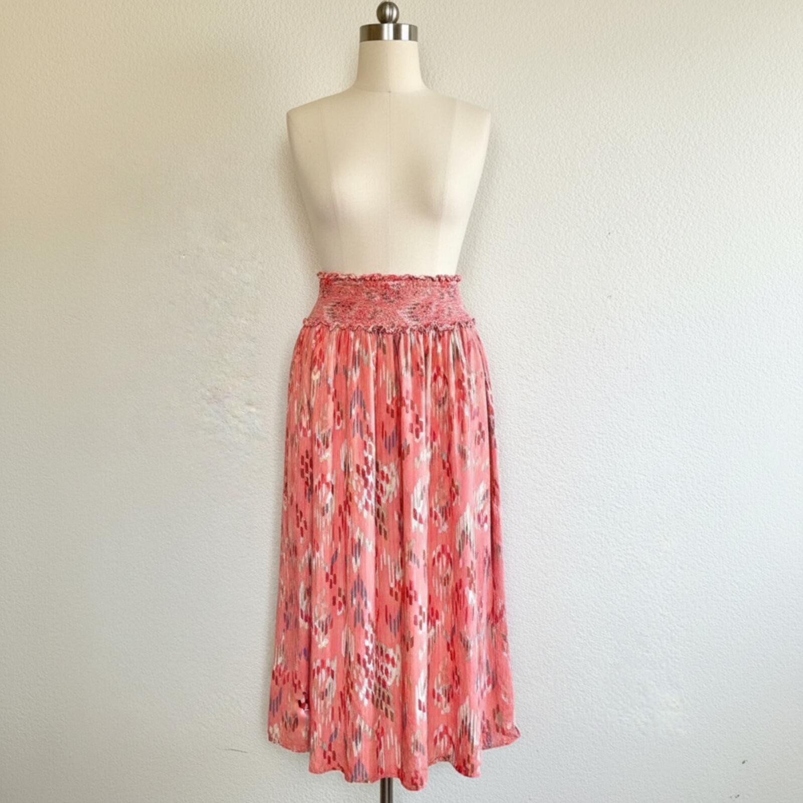 Spring summer cotton blend maxi / midi skirt skirt