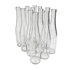 FastRack - 375 ml Clear Hock Liquor Wine Bottles Pack of 12 NO CORKS INCL...
