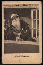 Santa Claus Sneaks Into A House To Deliver Presents Postcard