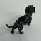 Vintage Hand Painted Cast Metal Figural Dachshund Dog Pin Cushion Vienna Bronze — photo 7