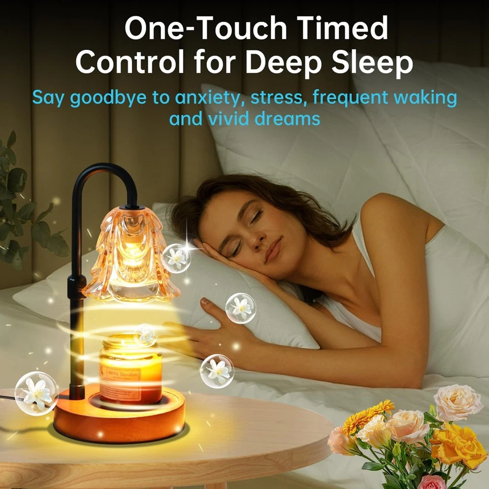 2Pack Candle Warmer Lamp,Adjustable Glass Lamp Candle Warmer with Timer Dimmable - Image 2 of 4