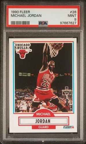 1990 Fleer Basketball Card #26 MICHAEL JORDAN - PSA 9 MINT