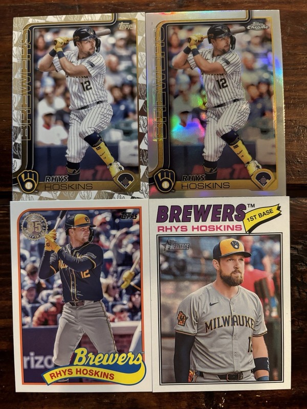 Rhys Hoskins 4 Card LOT! Spring Training / Refractor / 1989 Insert - Brewers
