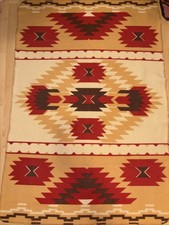Navajo Eye Dazzler Cotton Small Throw Blanket Native America Design 55” x 38”