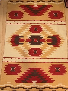 Navajo Eye Dazzler Cotton Small Throw Blanket Native America Design 55” x 38”