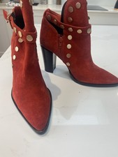 Bronx Ladies Size 41 - Brand New Rust Suede Ankle Boots - No Box