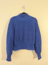 H&M turtleneck cropped sweater royal/cobalt b...