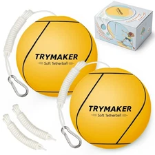 Tetherball, 2 Set in 1 Tether Balls and Rope Set,Replacement Tetherball for A...