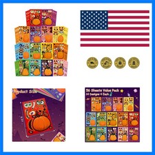 56 Sheets Halloween Pumpkin Make a Face Stickers for Kids - 14 Different Pump...
