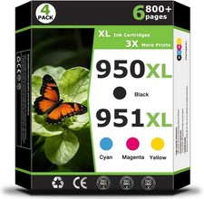 HP 950XL 951XL Ink Cartridge 4 Pack Black Cyan Magenta Yellow OfficeJet