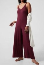 ATHLETA burgundy nightime bliss sleep romper size XL Sleepwear Womens Cozy