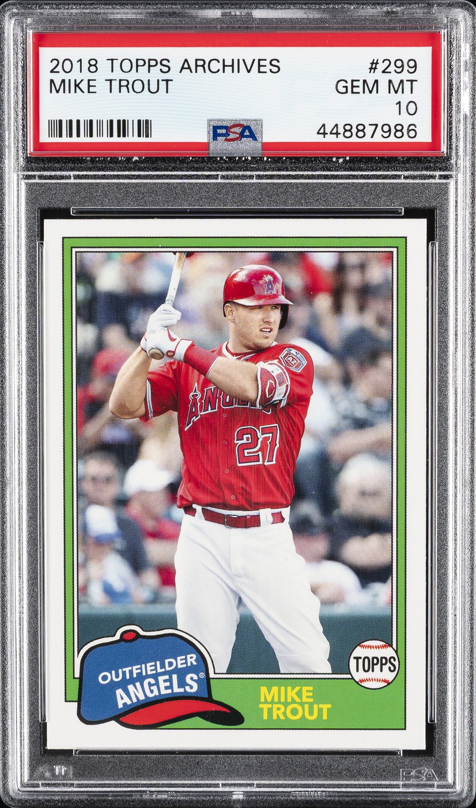 2018 TOPPS ARCHIVES #299 MIKE TROUT PSA 10