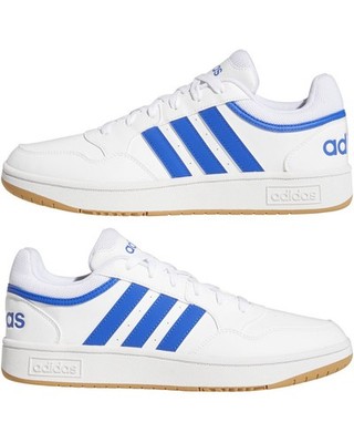  Sport Schuhe Sneakers HERREN Adidas HOOPS 3.0 Low Cut Königliches Weiß 