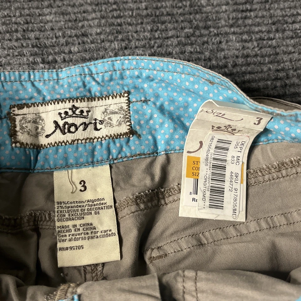 Pantalones para mujer Nori talla 3 cargo nuevos Deadstock Y2K vintage gris acampanado recto Foto 4 de 4