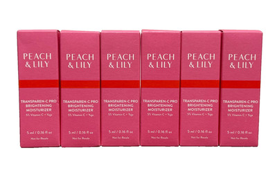 6x PEACH & LILY TRANSPAREN-C PRO BRIGHTENING MOISTURIZER 0.16oz / 5ml Each NIB
