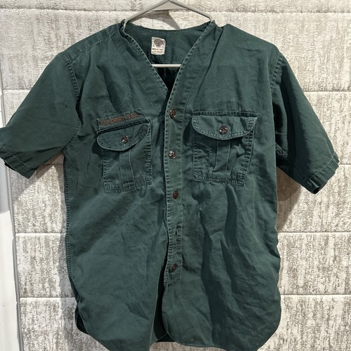 Vintage Boy Scout Venture Explorer Dark Green Short Sleeve UNIFORM SHIRT #44