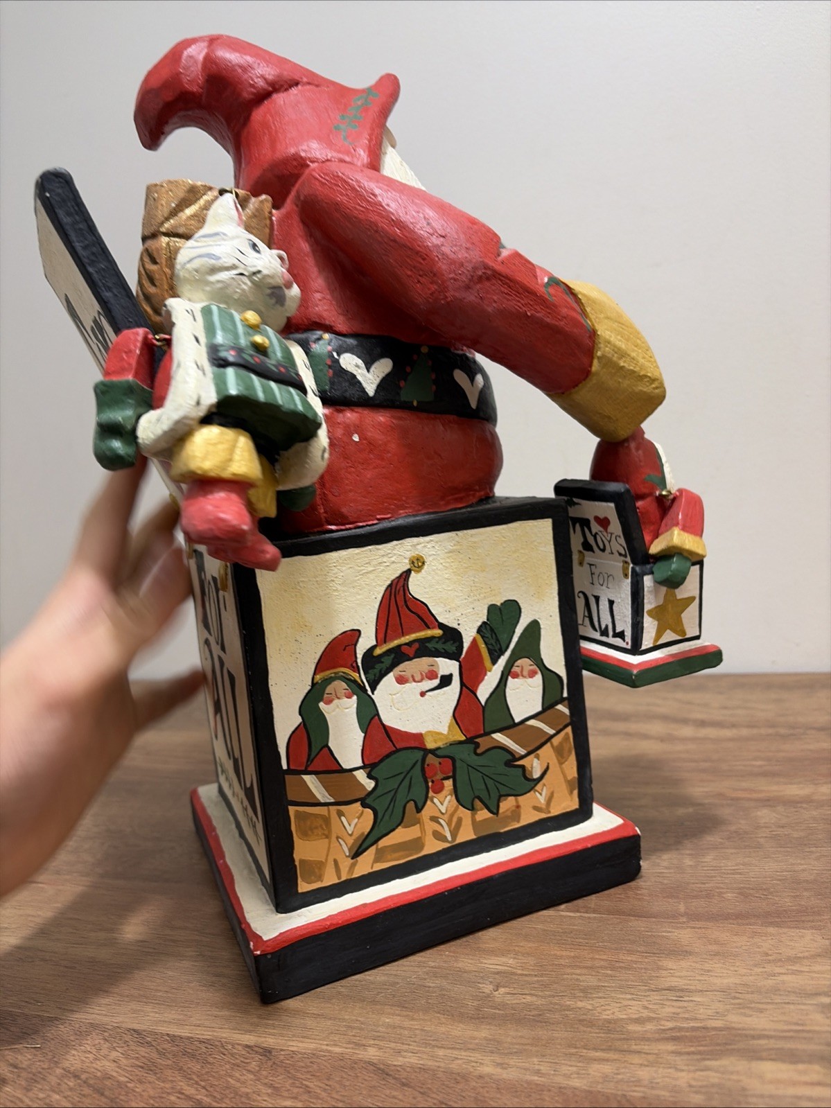 1995 HOUSE OF HATTEN NICK IN A BOX CHRISTAMS SANTA WITH 3 HANGING FIGURES