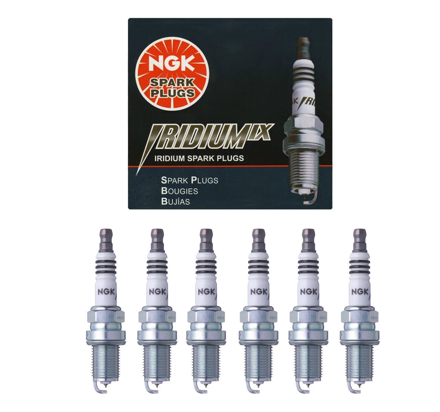 NGK Iridium Spark Plug Set 6PCS. 89-18 for Ford Hyundai Toyota 5464 BKR5EIX-11