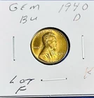 1940-D Lincoln Wheat Cent  GEM RD BU From an Original Bank Roll. Lot F