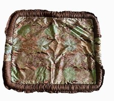 Vintage Floral Jacquard Throw Pillow with Ruffled Border Antique Decorative